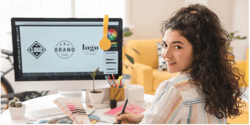 Graphic Designer is working on the design creatives